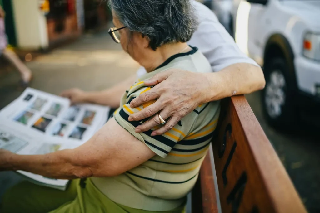 elderly couple looking through life insurance miami options